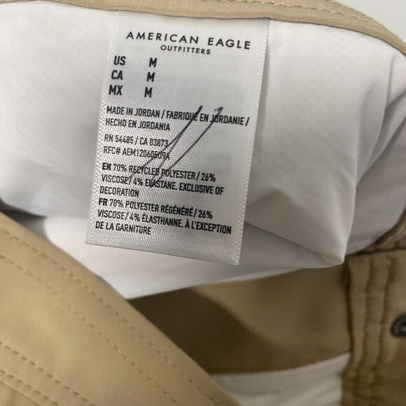 American Eagle Shorts Mens Medium Tan Swim Trunks Brief Lined Performance Pocket - Picture 5 of 9